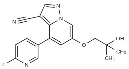 4-(6-Fluoropyridin-3-yl)-6-(2-hydroxy-2-methylpropoxy)pyrazolo[1,5-a]pyridine-3-carbonitrile